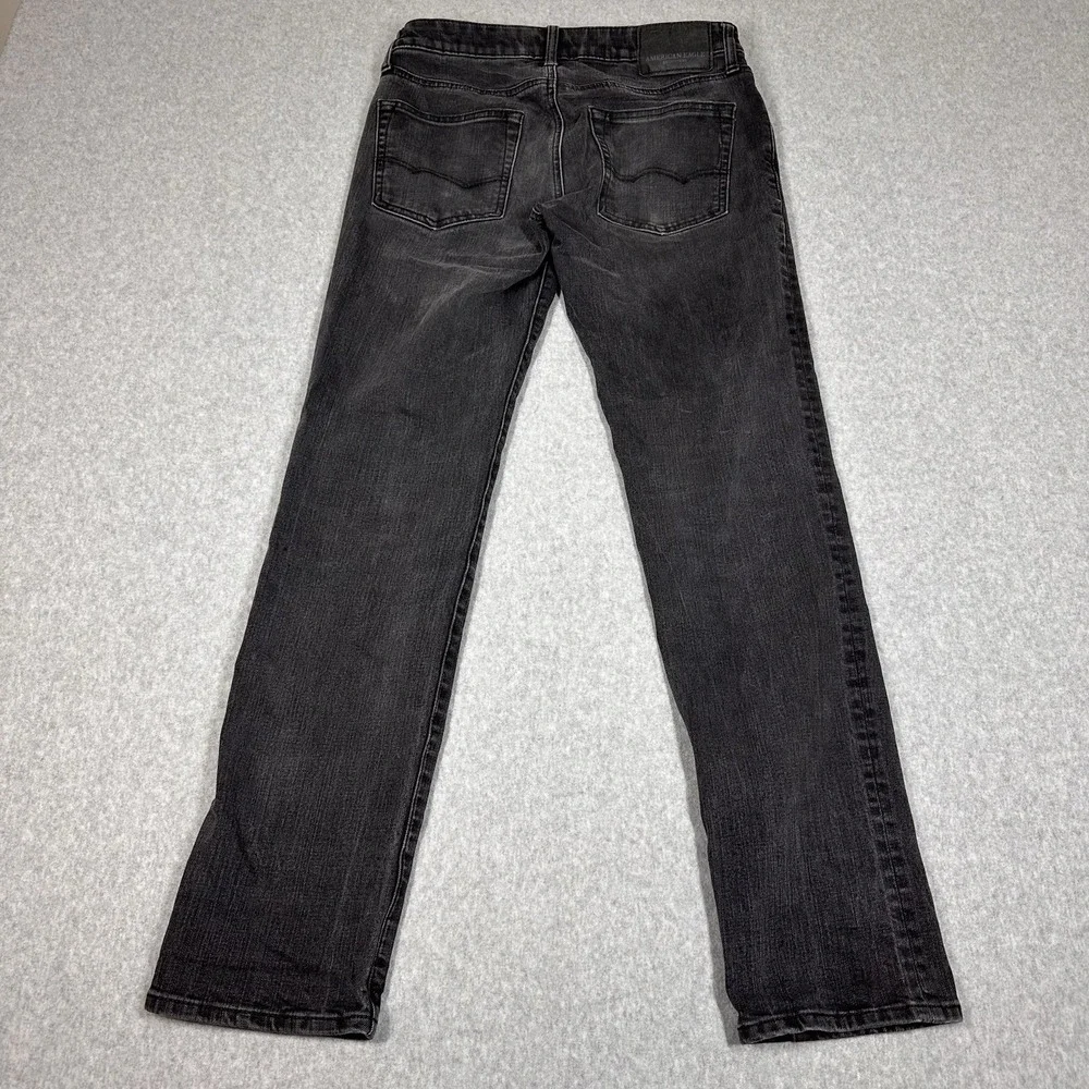 AMERICAN EAGLE Jeans Men's Extreme Flex4 Slim Straight Black Denim‎ 28x32(28x30)